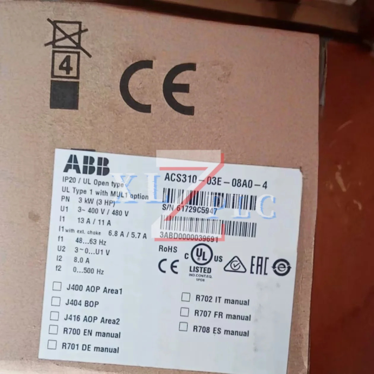 주파수 변환기 ACS310-03E-08A0-4 ACS310-03E-09A7-4 신규