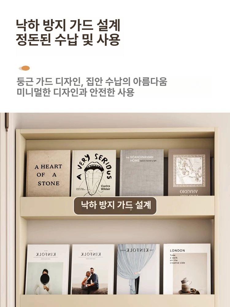 우드 다용도 선반장 좁은 문뒤틈새수납장 얇은책장 벽 높이 공간 정리 너비 길이 - 상세 이미지 3