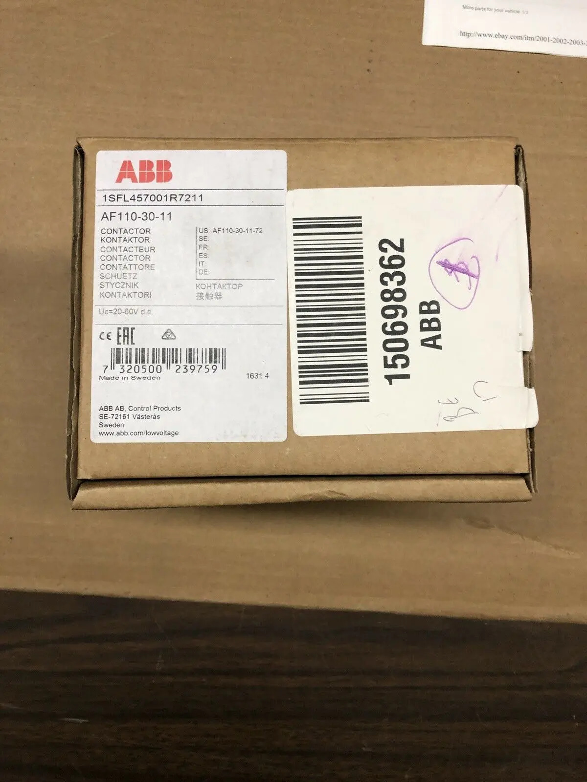 ABB 접촉기 AF110-30-11 24V-440V 신
