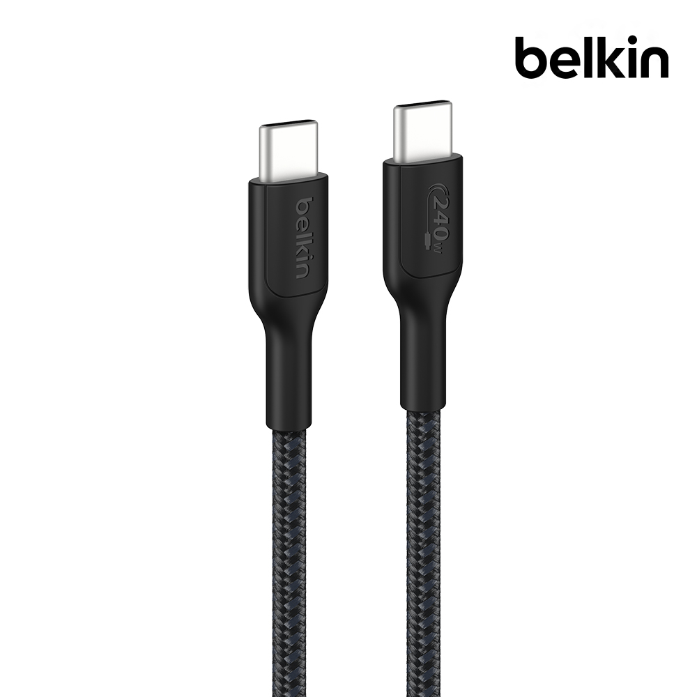 벨킨 240W USB-C to C 브레이디드 고속 충전 케이블 2M CAB025fq2M 아이폰17 16 호환 - 상품 이미지