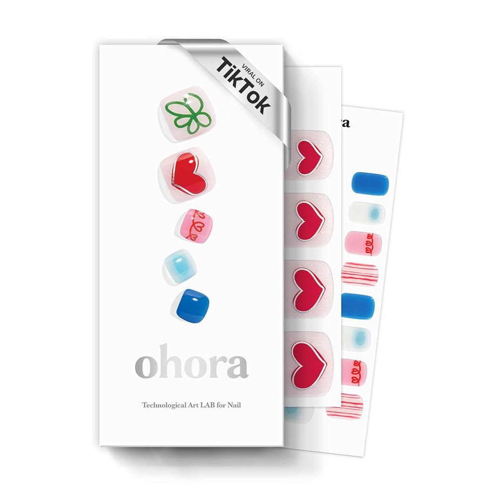 ohora 반경화 젤 페디 스트립 Happy 살롱 색상, UV/LED Go 오래 (P 혼합 램프와 스틱 및 품질, 부착 제거 함께 - 쉬운 포함 모든 패드 작동, 프렙 Lucky) - 상품 이미지