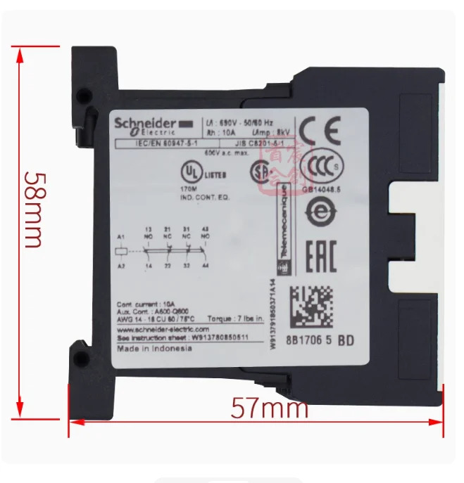 SCHNEIDER DC 접촉기 릴레이 CA3KN22BD3 코일 전압 24V 2 열림 닫힘