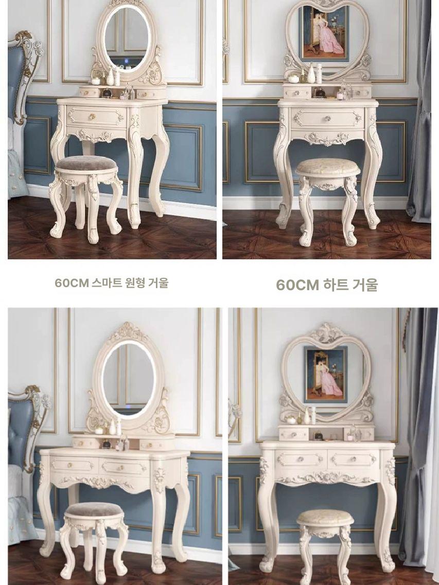 LED화장대 학생 틈새 조명 엔틱 연예인 80cm 라운드 골드 포함 조립형 - 상세 이미지 5