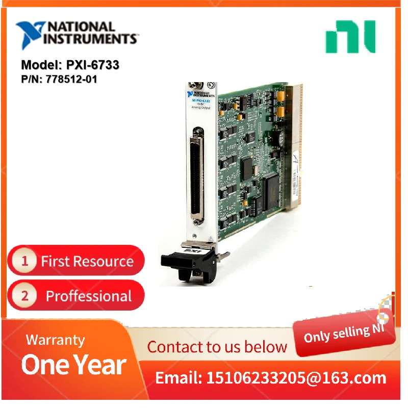 NI PXI-6733 778512 -01 고속 아날로그 출력 - 1MS/s 16비트 8채널 모듈