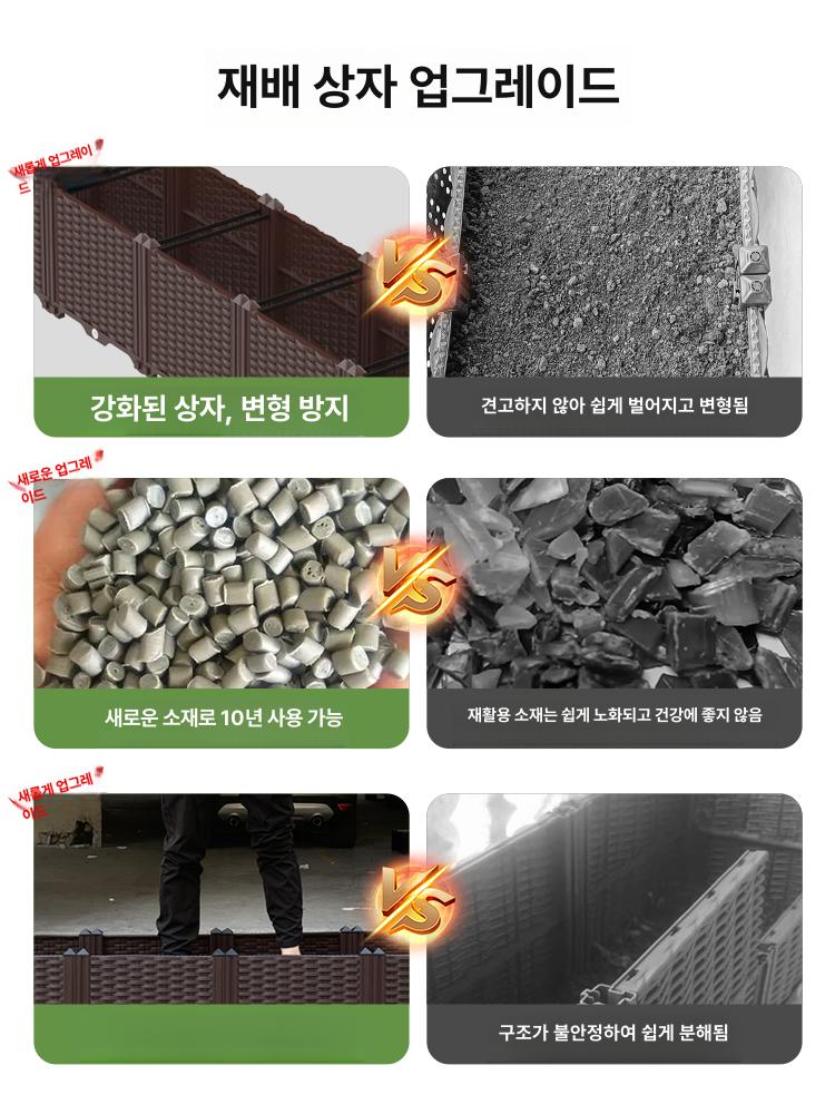 이동식 화단 베란다 화분 대형 야체 텃밭 바퀴 발코니 단일 행 1단 40x40x22 플라스틱 - 상세 이미지 2