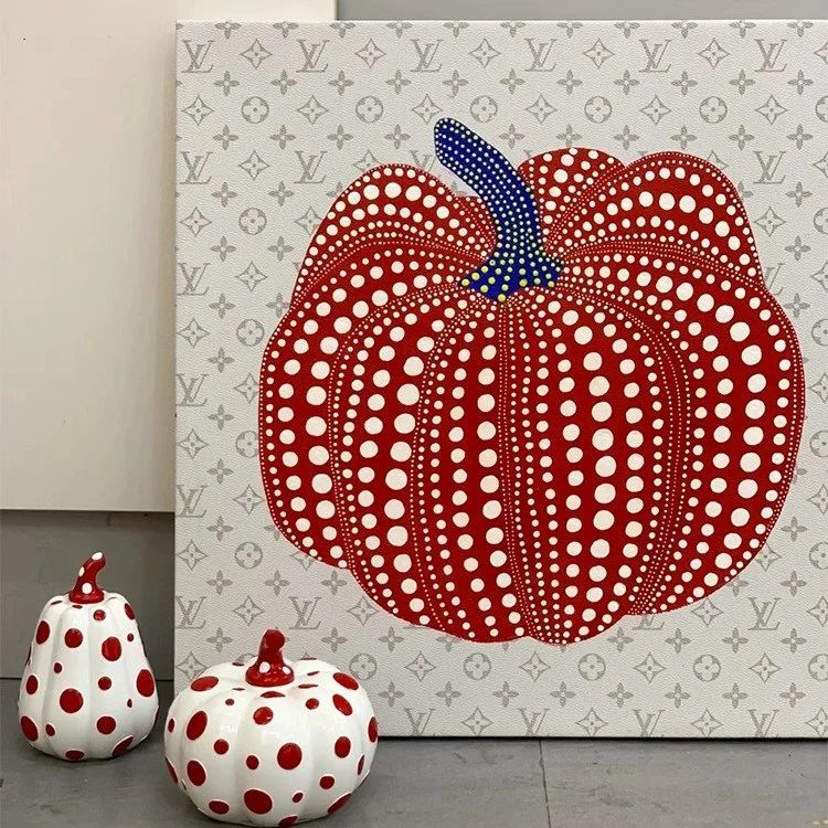 호박 그림 인테리어 액자 현관 소품 벽걸이 캔버스 프레임 벽장식 오브제 카페 벽화 - 상품 이미지