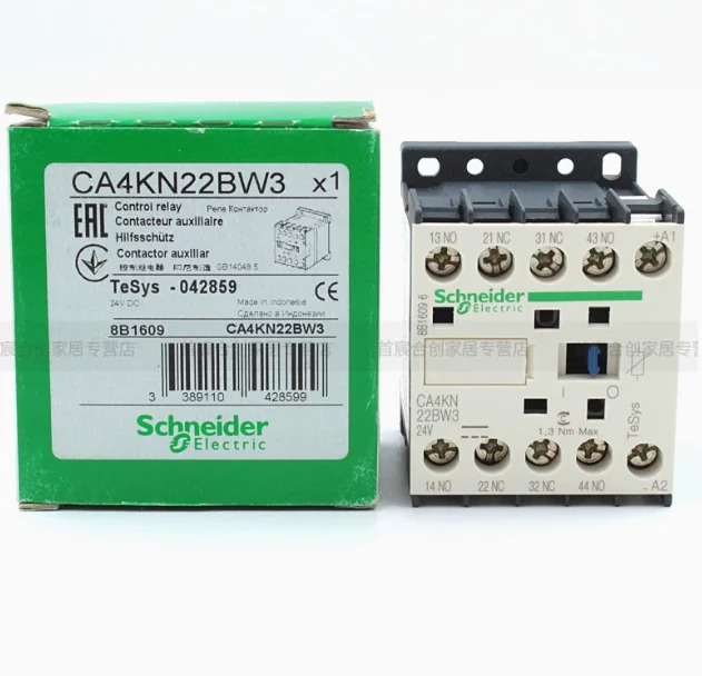 SCHNEIDER DC 접촉기 릴레이 CA4KN22BW3 코일 전압 24V 2 열림 닫힘