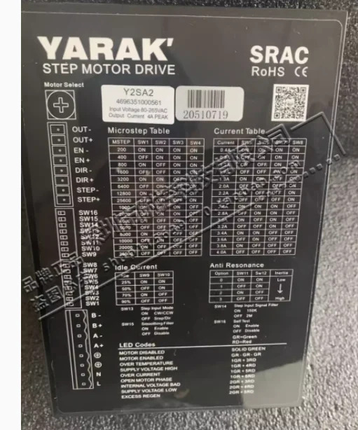 YARAK 스텝 모터 드라이버 Y2SED3 Y2SED3-F01 Y2SD3-S1 S2 Y2SSR8-S1 Y3SA3 Y2SA3 Y2SA2 Y2SSRAC2 Y2SSRAC4 Y2SSRA