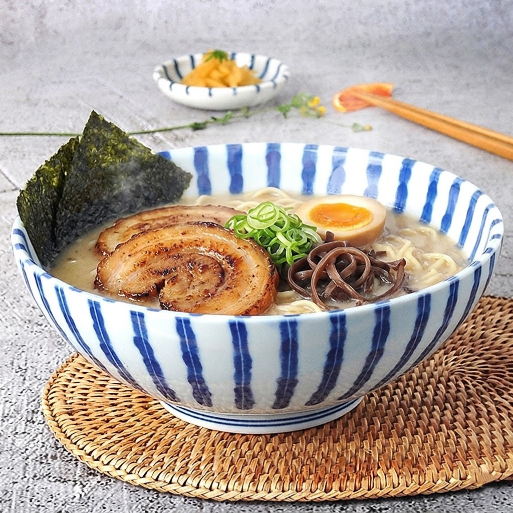 일본 도자기 면기 라멘 우동기 덮밥 라면 비빔밥 냉면 그릇 1개, 21.2cm, 퓨리타 대 - 상세 이미지 2