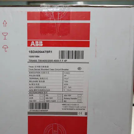 ABB 오리지널 Tmax 몰드 케이스 회로차단기 T5N400 PR221DS-LSI R400 FF 신