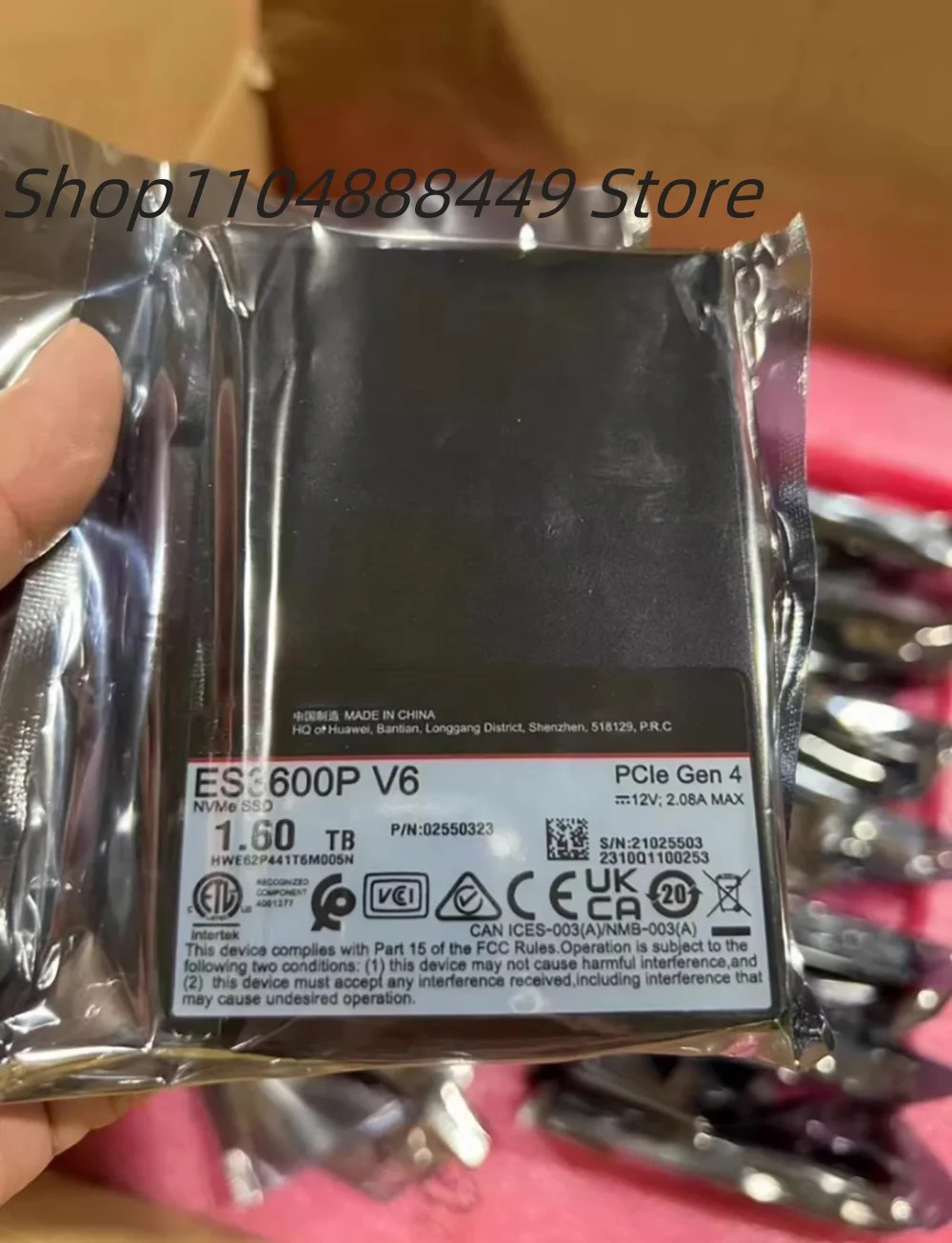Huawei호환 1.6T NVME ES3600P V6 pcie4.0 02550323 하드 사시