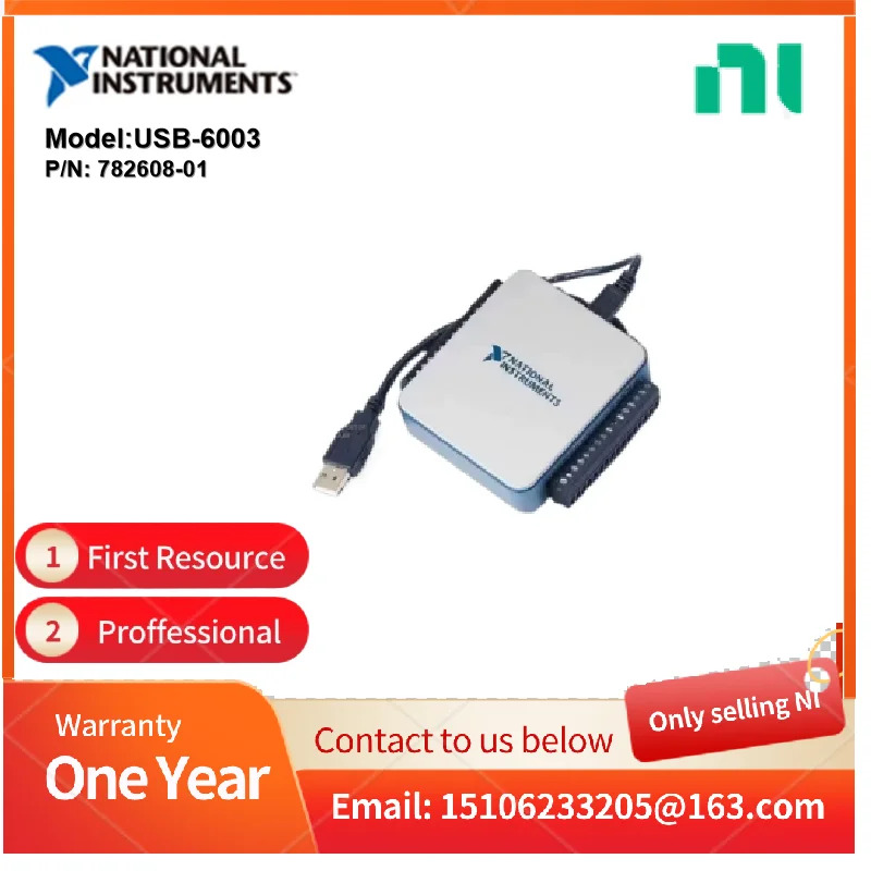 NI USB-6003 782608 -01 8방향 AI16 100kS/s 2도로 AO5kS/s/ch 13도로 DIO I/O 장치