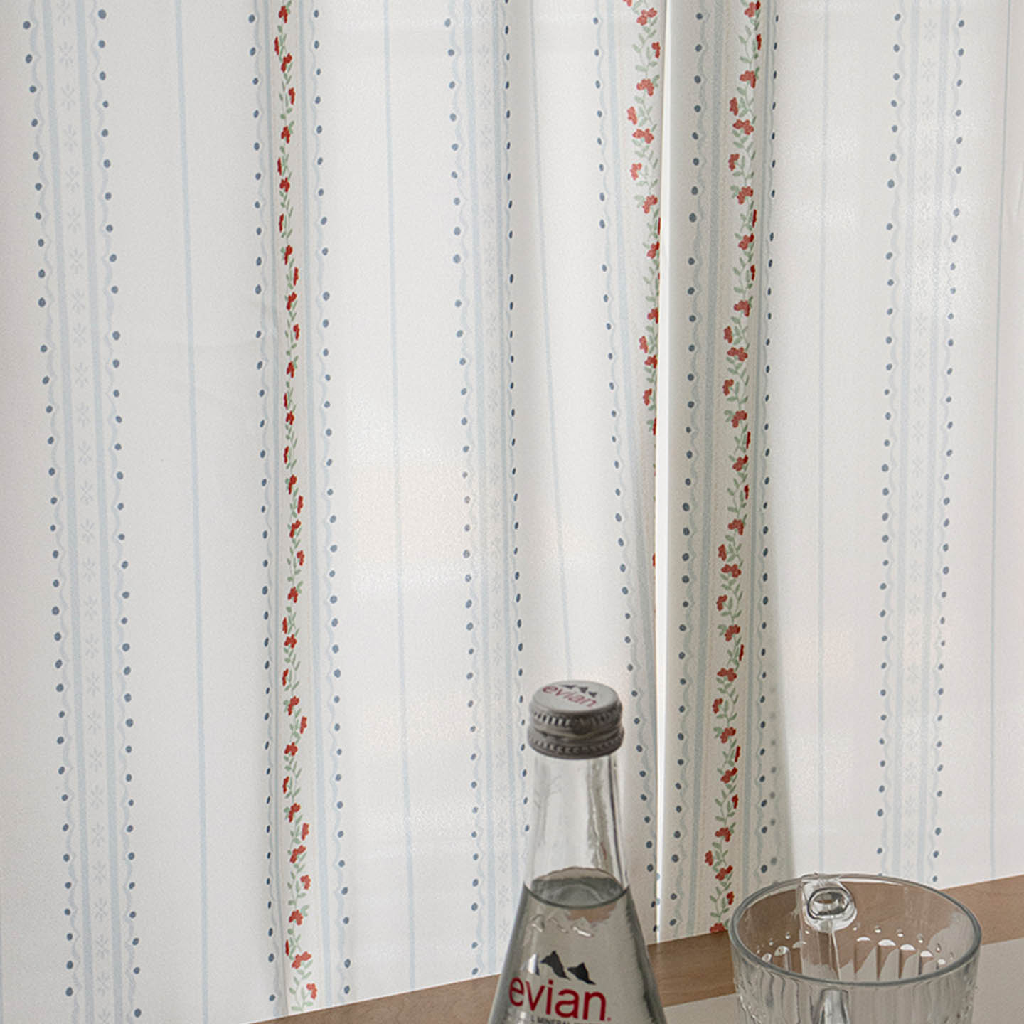 로즈베일리 쉬폰 포인트 커튼 거실 침실 창문 가리개 봉집형 단일 색상, 135x200cm 이미지 6