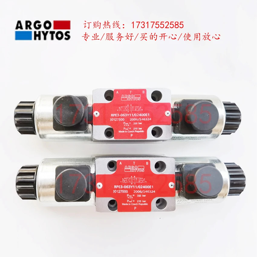 오리지널 ARGO-HYTOS 6 직경 PRE3-063Y11/02400E1 3위치 4방향 솔레노이드 방향 밸브