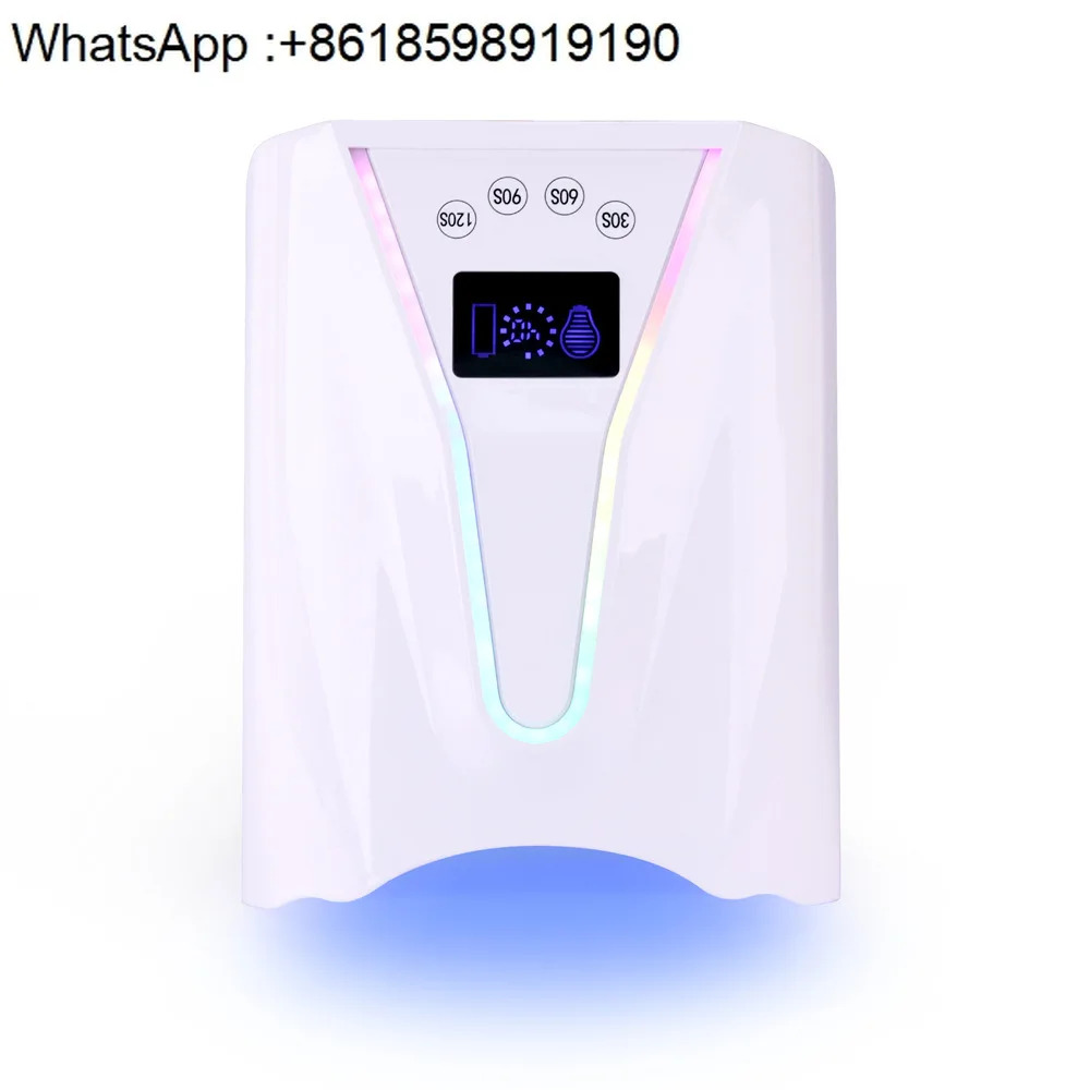 휴대무선 충전 레인보우 무드등 128W 고속 경화 LCD 타이머 자동 감지 네일 램프