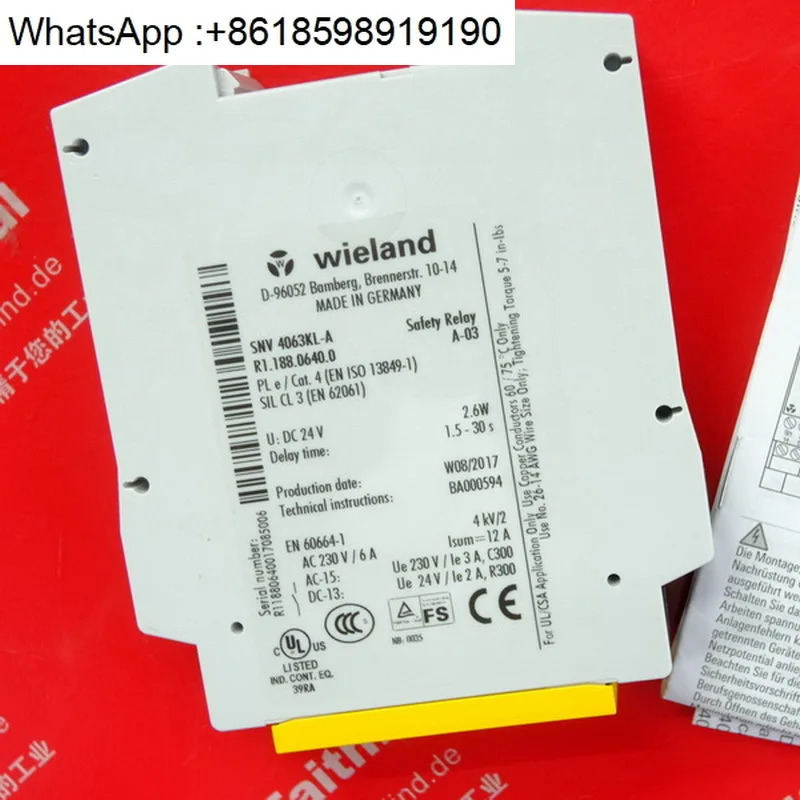Wieland R1.188.0640.0 안전 릴레이 SNV4063KL-A 30S