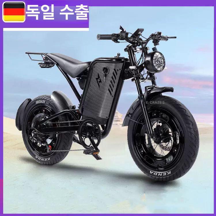레트로 팻바이크 고출력 출퇴근용 전기자전거 전동자전거 광폭 타이어 성인용 주행 이미지 6
