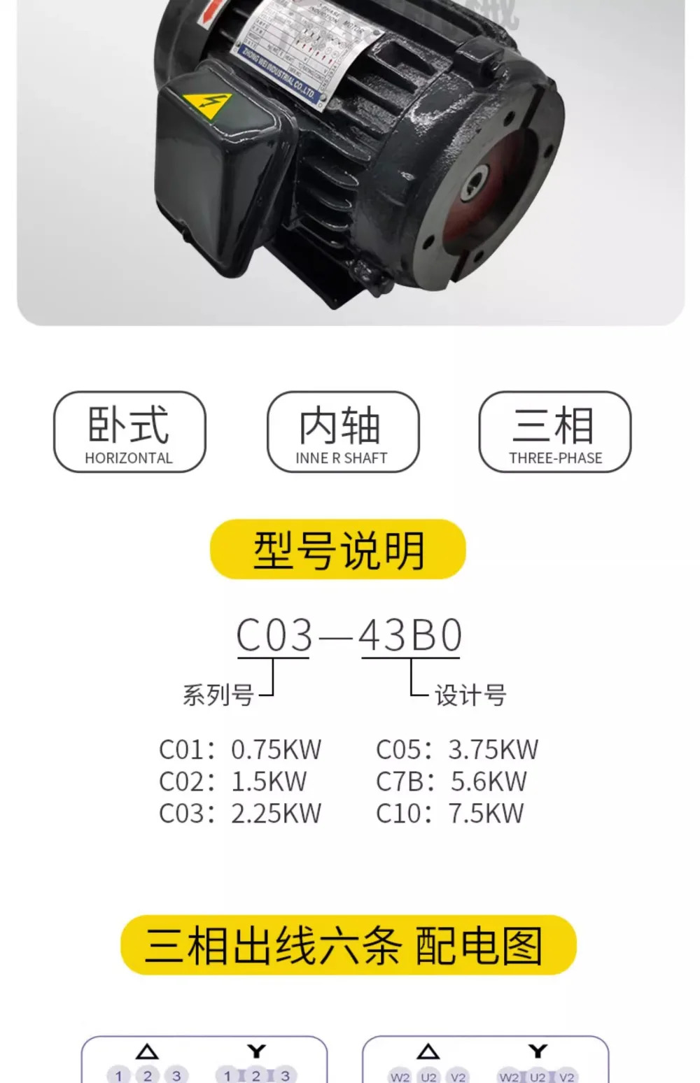 유압 펌프 어셈블리 내부 샤프트 모터 스테이션 액세서리 시스템 VP20  0.75KW1.5