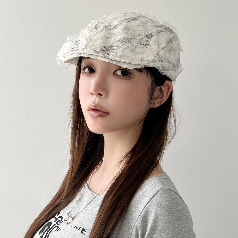 레이스 헌팅캡 여자 헌팅캡 마도로스 빵모자 봄 여름 화가모자 이미지 6