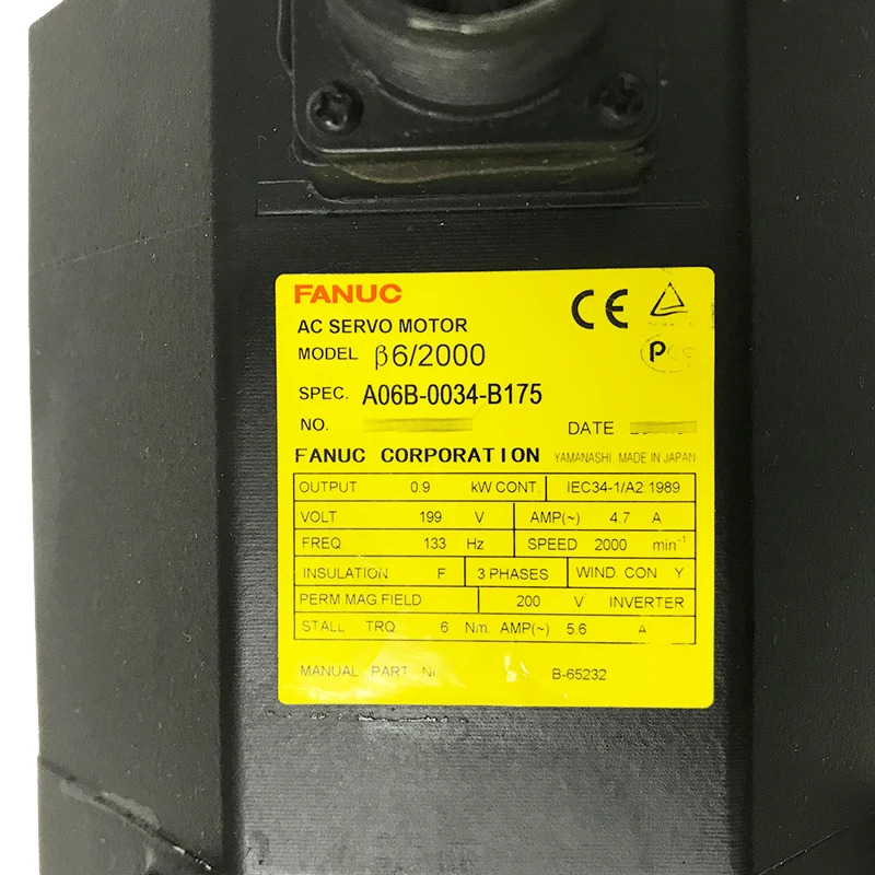 A06B-0034-B175 CNC 기계Fanuc 서보모터 리퍼 완료 A06B 0034 B175