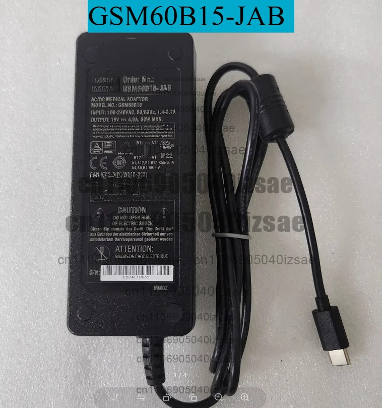 오리지널 GSM60B15-JAB 전원공급장치 라15V4A 어댑터 -c 플매트 카펫 러그