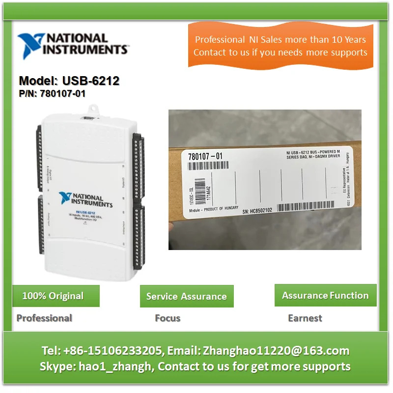 NI USB-6212 780169 -01은 아날로그 입력 디지털 출력 2개32비트 카운터 USB-6212를 제공