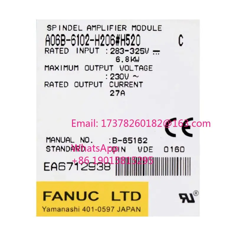 리퍼 A06B-6102-H206 H520 스핀들 증폭기 모듈 완료