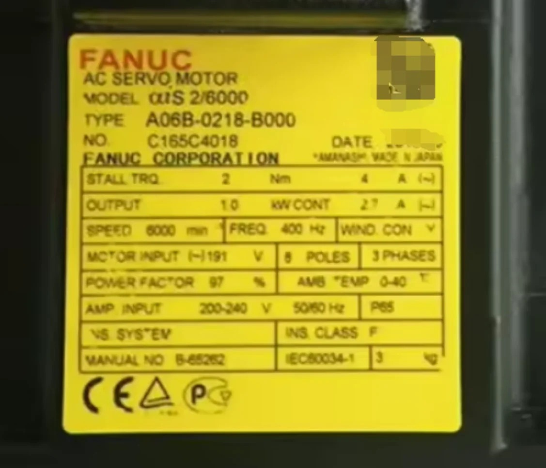 A06B-0218-B000 Fanuc AC 서보모터 리퍼 완료 A06B 0218 B000