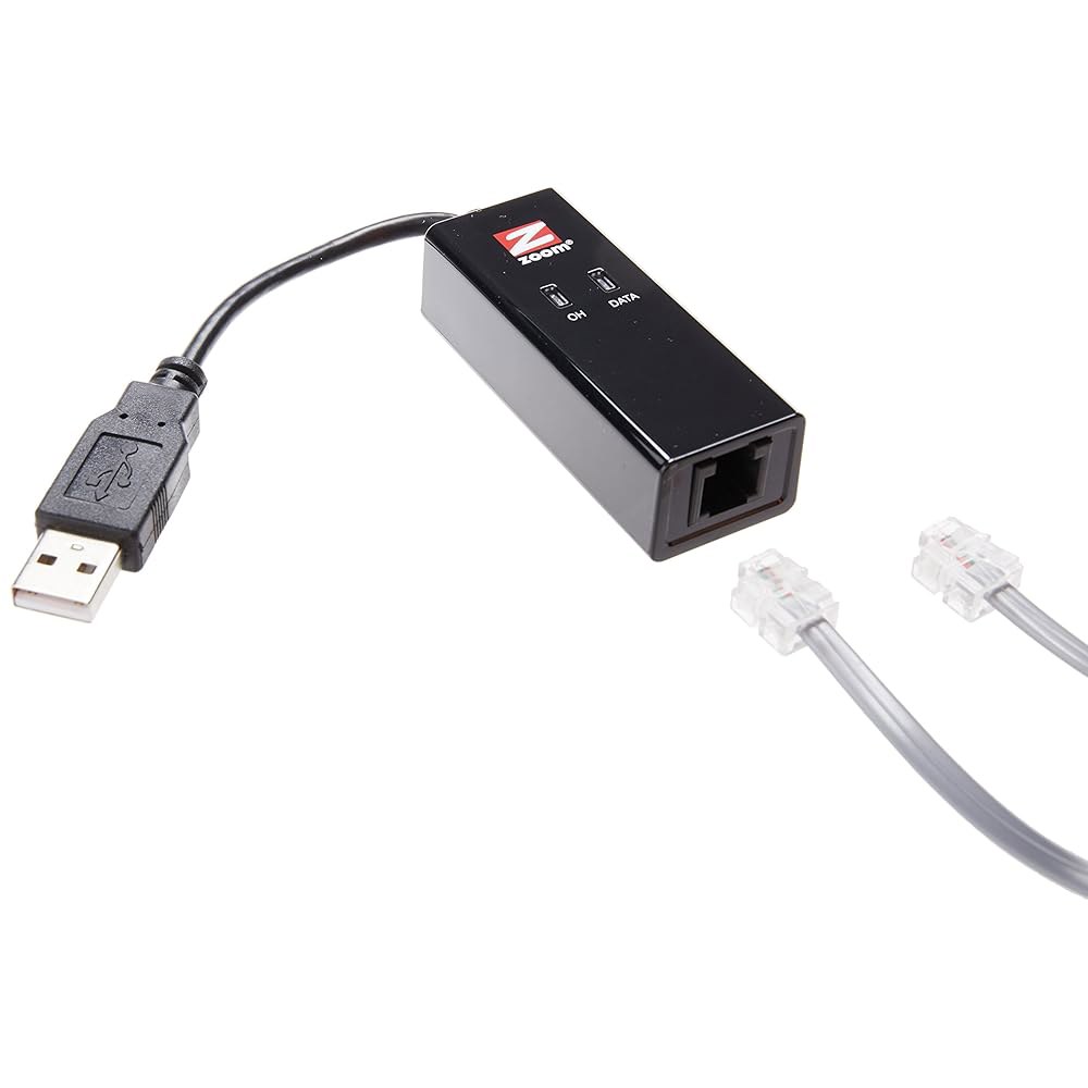 Zoom 3095 USB 미니 외장 모뎀 1개 전화선 - RJ-11 56Kbps - 상품 이미지