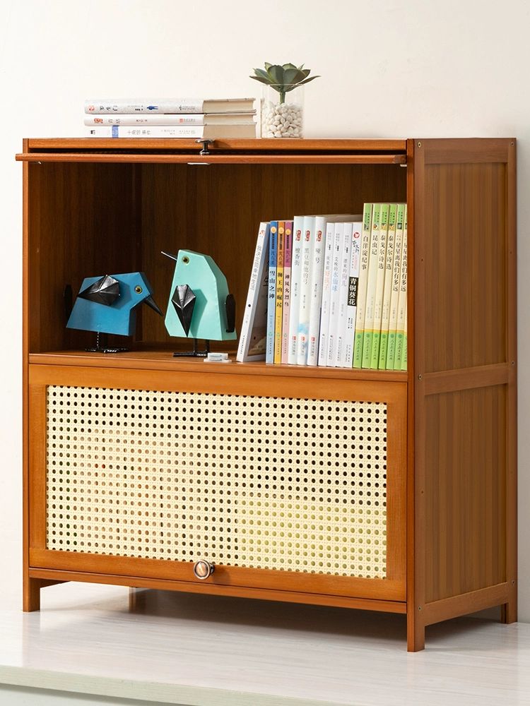 높은형 인테리어 원목수납장 선반 북유럽 라탄수납장 틈새 사이드보드 케인 양문형 - 상세 이미지 2