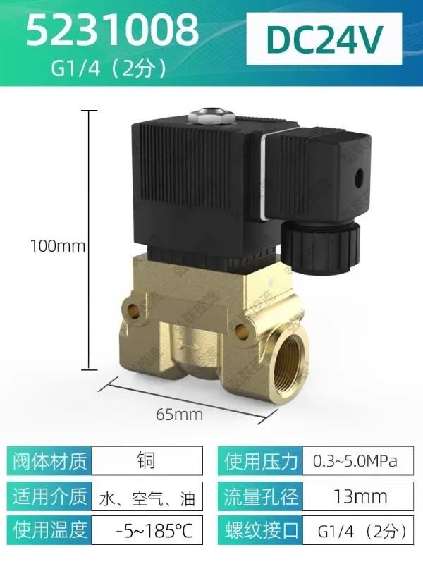 고압 솔레노이드 밸브 5231015 워터 에어 2 3 4 6 분 1 인치 220v24 5404-04