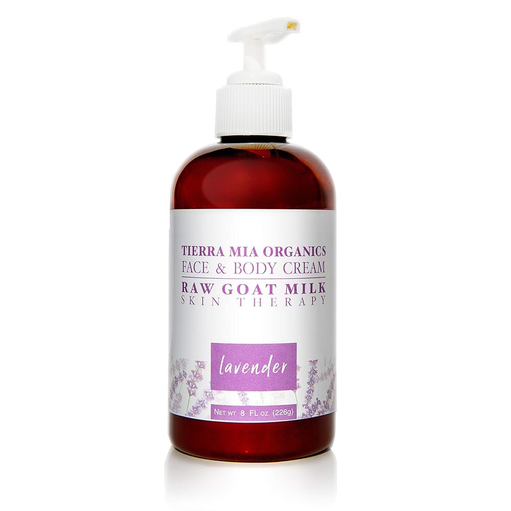 Tierra Mia Organics 페이스 앤 바디 크림, 226.8g 라벤더, (8온스) - 상품 이미지