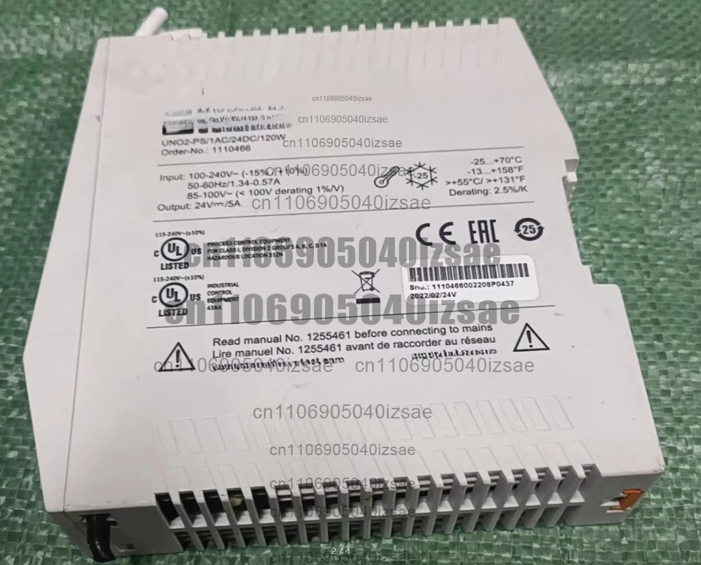전원공급장치 UNO2-PS/1AC/24DC/120W 입력 전압 100-240V 출력 24V/5A 전력 120W 기능적으로 무결함 리퍼 완료