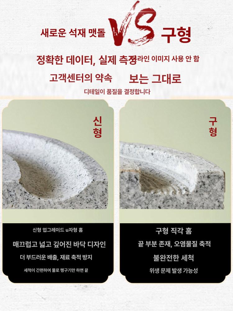 천연석 옛날맷돌 전통 고급 그라인더 멧돌 돌절구 스톤 분쇄 맷돌커피 - 상세 이미지 3