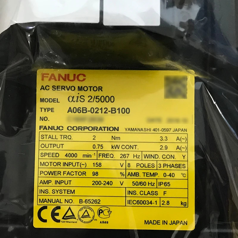 A06B-0212-B100 CNC 기계Fanuc AC 서보모터 리퍼 OK A06B 0212 B100