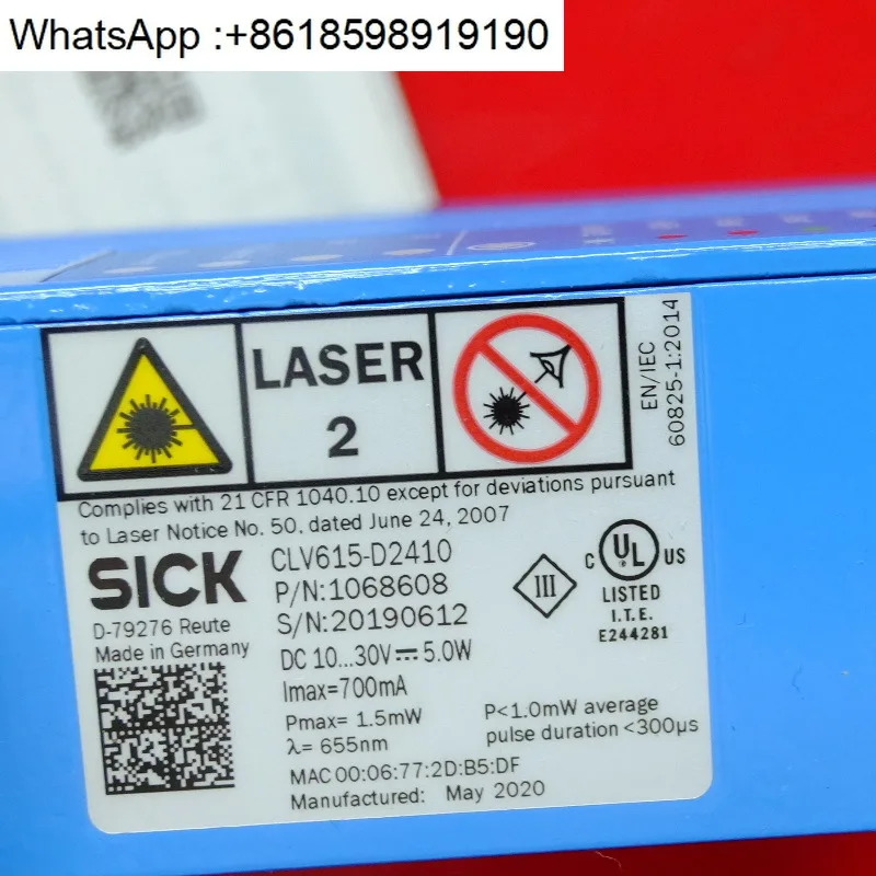 Sick CLV615-D2410 산업바코드 스캐닝 센서 1068608
