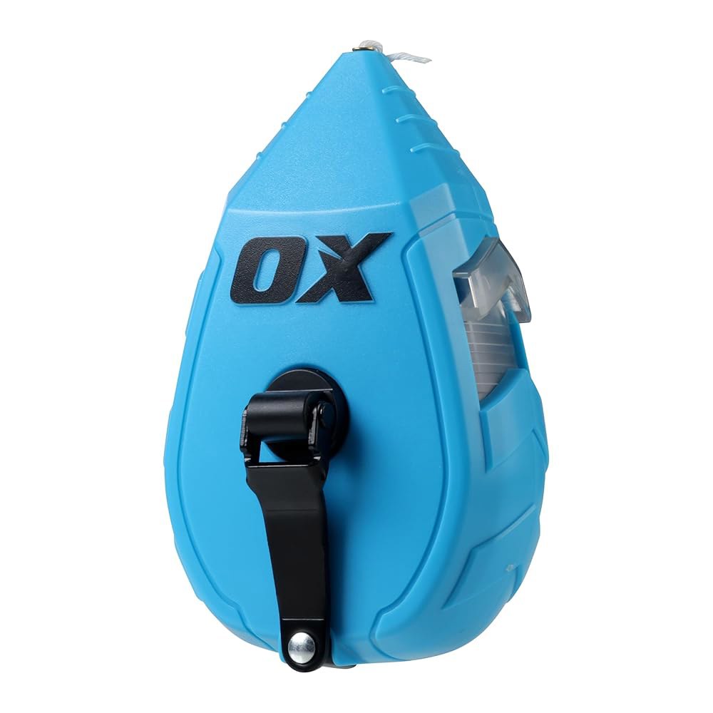 OX 프로 컨트랙터 초크 라인 100피트 코튼 나일론 볼드 라인, 뾰족한 팁과 ABS 플라스틱 본체 - 1 1 기어비 박스 프로페셔널 등급 릴 도구 OX-T630502 - 상품 이미지