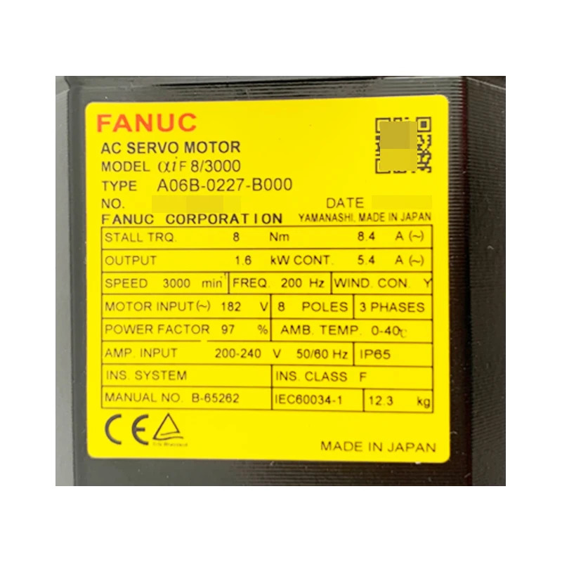 A06B-0227-B000 Fanuc AC 서보모터 12개월 A06B0227B000