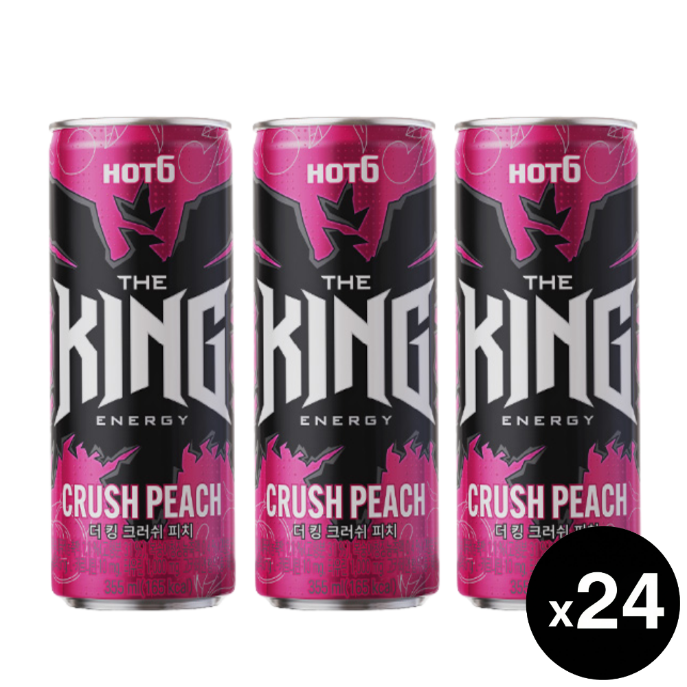 롯데 핫식스 더킹 크러쉬 피치, 355ml, 24개 - 상품 이미지