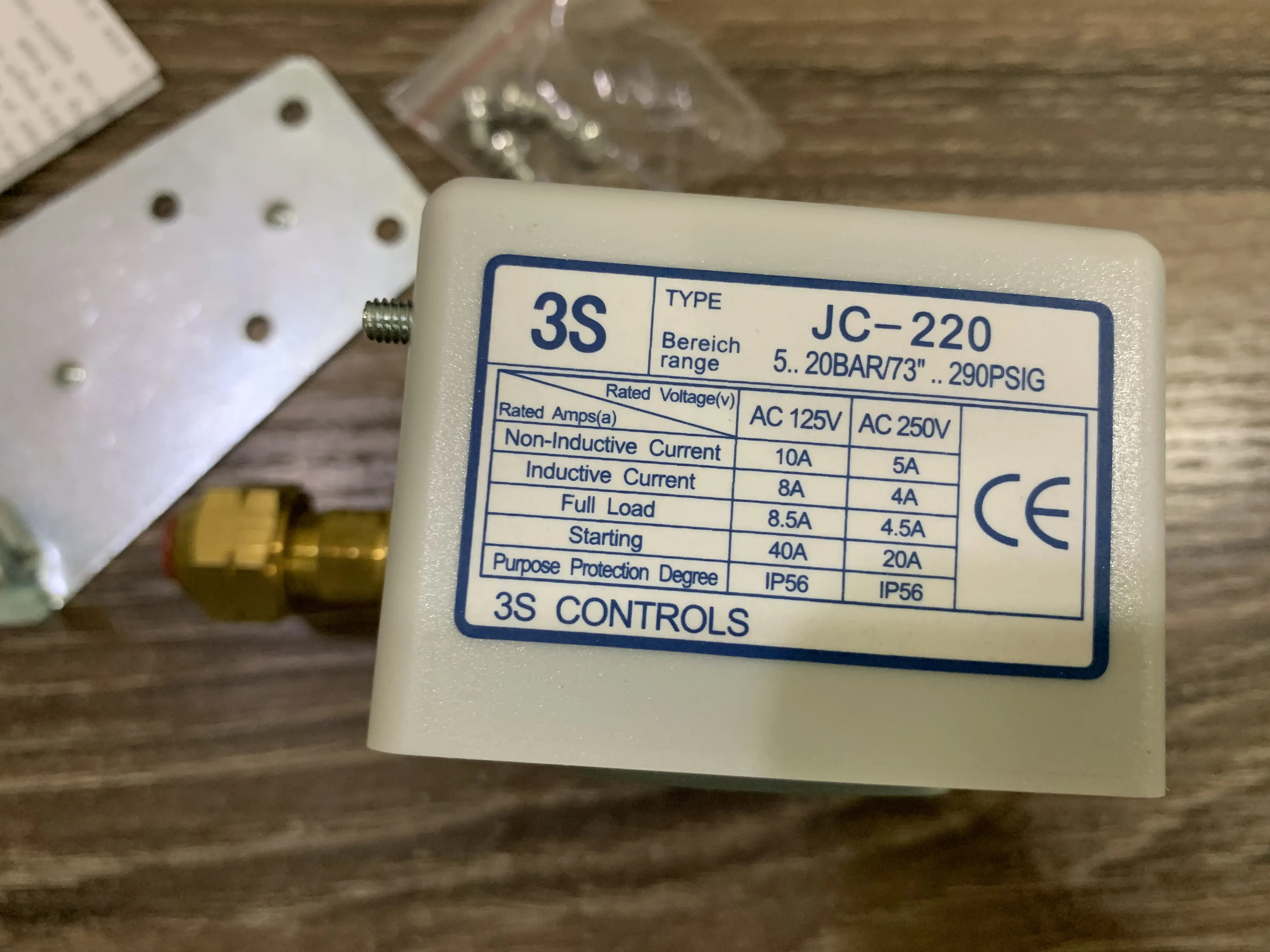 3s 압력 스위치 단일 전기 컨트롤러 JC-220 고전압 저전압 보호 신