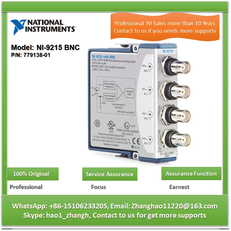 NI 9215 / cRIO-9215 779138 -01 아날로그 입력모듈BNC
