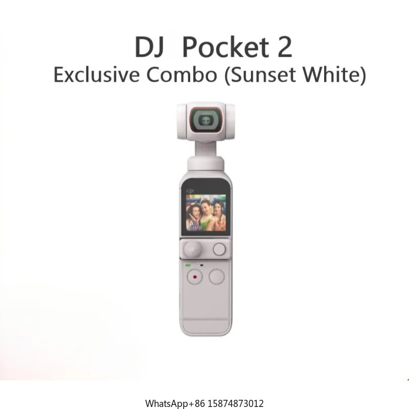 DJ1 전콤보 선셋 화이트 포켓 사이즈 브이로그 카메라 2 전3축 모터라이즈 짐벌 4K 비디오 녹음기 64MP