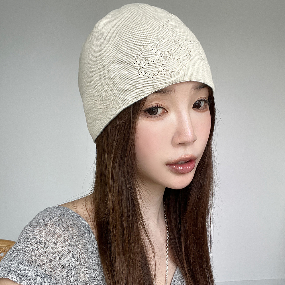 플라워 펀칭 봄 여름 여성 숏 롱 비니 - 상세 이미지 2