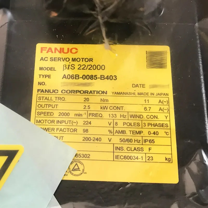 A06B-0085-B403 CNC 기계FANUC AC 서보모터 12개월 A06B0085B403
