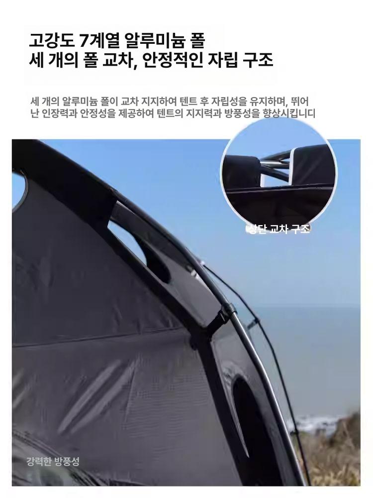 캠핑 불멍텐트 바람막이 야외 에어쉘터 백패킹 장박용 돔형 천막 돔텐트 도어 - 상세 이미지 5