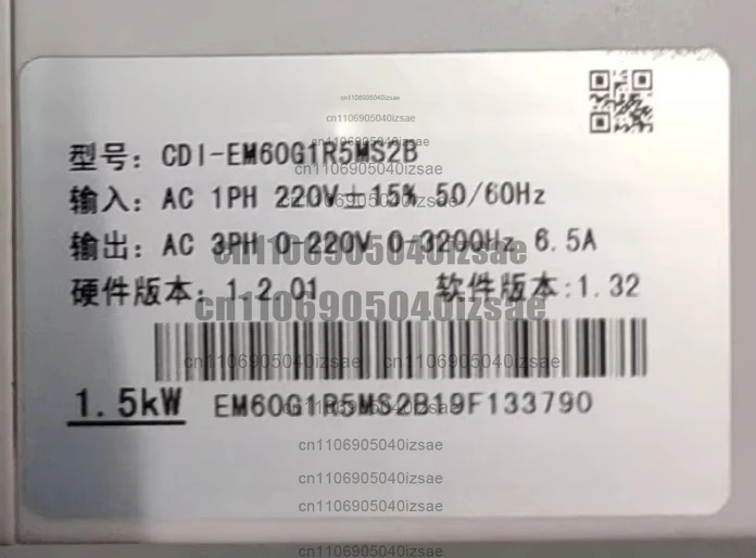 인버터 CDI-EM60G1R5MS2B1.5kW AC 1PH 220V 15% 50/60Hz 3PH 0-220V 완전 작동 리퍼 완료 OK