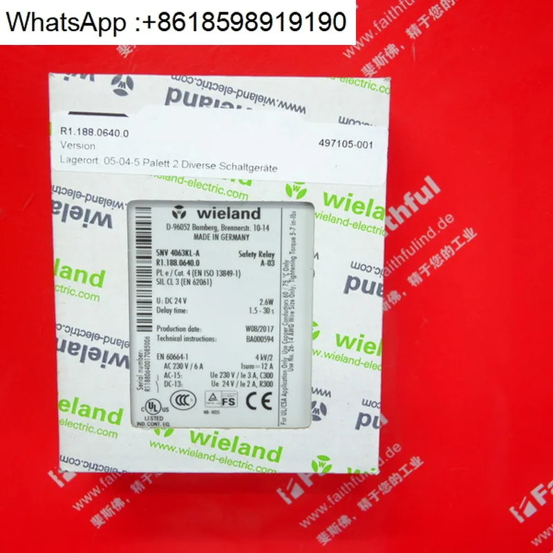 Wieland R1.188.0640.0 안전 릴레이 SNV4063KL-A 30S