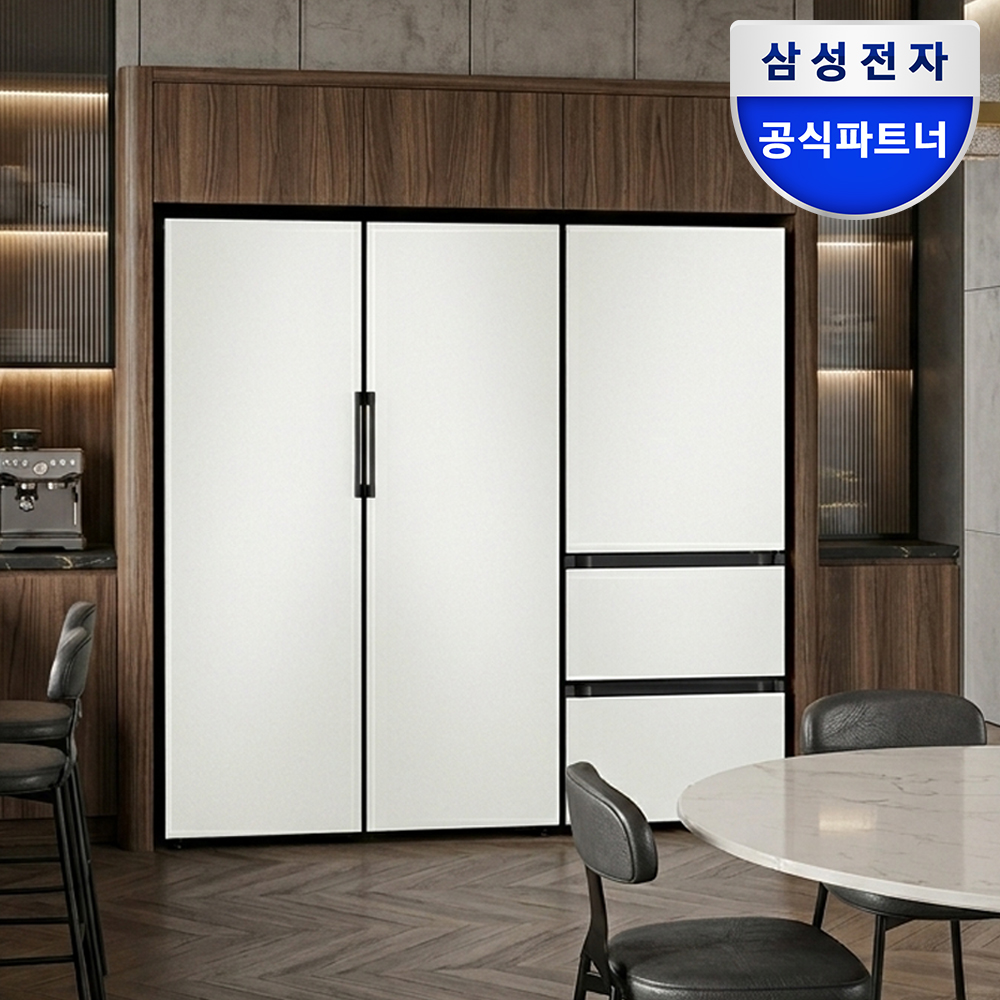 삼성전자 비스포크 냉장고 냉동고 김치냉장고 1도어 3도어 세트 키친핏 RR70H39G10 RZ70H32UN0 RQ33DB74D2AP01 코타화이트 - 상품 이미지
