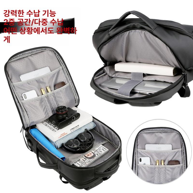 대용량 백팩 방수 수납 배낭 기내용 여행 캠핑 남녀공용 도난방지 확장형 아웃도어 - 상세 이미지 2