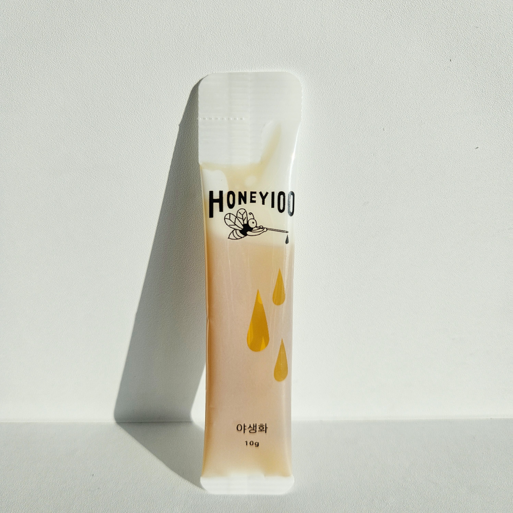 [HONEY100] 천연벌꿀 짜먹는꿀 스틱꿀 야생화 잡화 10g, 20개 - 상품 이미지